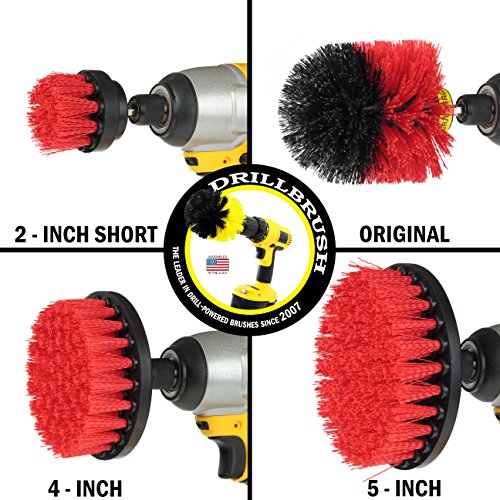 Stiff Bristle 4 Piece Drill Brush Nylon Cordless Drill Powered Spinning