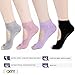 Toeless CXYY 4 Pairs Cotton Yoga Half Toe Socks with Non Slip Grips Pilates Socks, Barre, Breathable comfortable Stretchable (Black Purple Pink Gray)