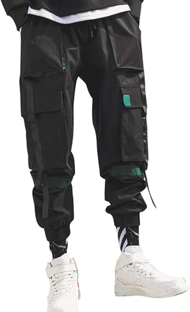 boys black cargo trousers