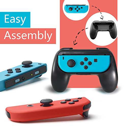 Lammcou Joy Con Grip for Nintendo Switch, Comfort Handle Case for Switch Joy-Cons Controller - Black ( 2-pack)
