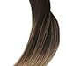 Full Shine Tape in Extensions Color 1B/27/1B Black with Blonde Human Hair Extensions Tape Ins 18 Inch Ombre Remy Extensions 20PCS Seamless Tape Hair Extensions Real Human Hair 50g for Party