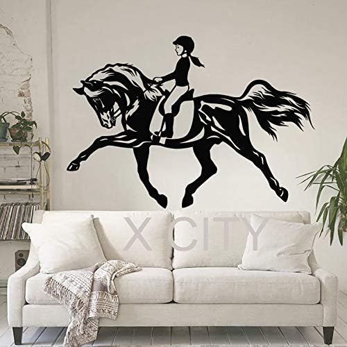 Onetotop Mujer Caballo Deporte Etiqueta De Arte De Pared Ecuestre