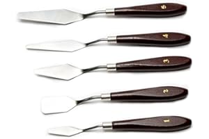 5 pcs Painting Mixing Scraper, Marrywindix Stainless Steel Spatula Palette Knife Oil Painting Accessories Color Mixing