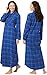 PajamaGram Night Gown For Ladies - Plaid Nightgown, Indigo, XL