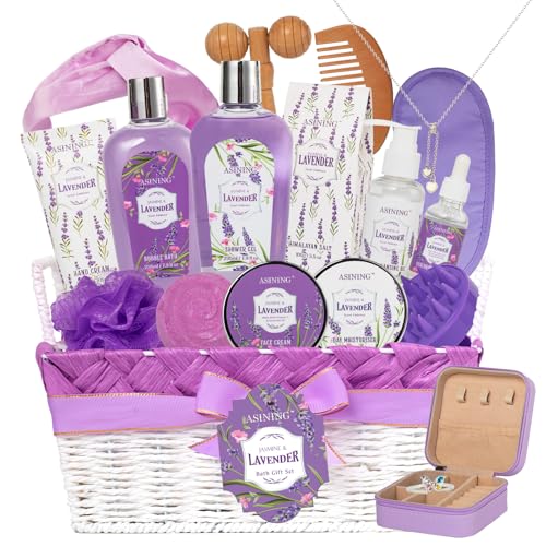 Gift for Women, Lavender Bath and Body Gift Basket, Facial Ski... 51HcWlDEKVL