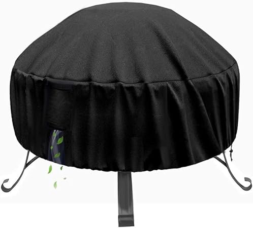 Amazon Com Pomer Round Patio Fire Pit Cover 40 Inch Heavy Duty Polyester Waterproof Breathable Cover For Gas Firepit Garden Outdoor