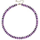 CrystalTears Beaded Gemstone Necklace for Women, Womens Colorful Boho Stone Bead Choker Necklace, Handmade Natural Crystal Stone Summer Beach Jewellery Gifts for Women Mom Christmas