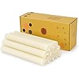 12 PCS Beeswax Taper Candles Hand Rolled - Smokeless Dripless -Natural Scent - 8 Inch in Off White