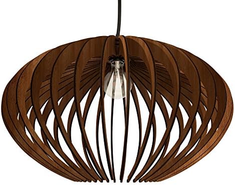 Thr3e Lighting Oval Pendant Wood Light - Wood Pendant Chandelier
