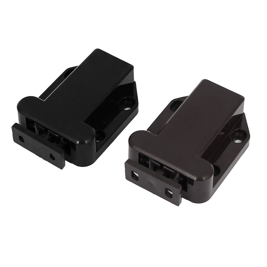 sourcing map Cabinet Cupboard Door Push Open Touch Release Catch Latch Black 2PCS