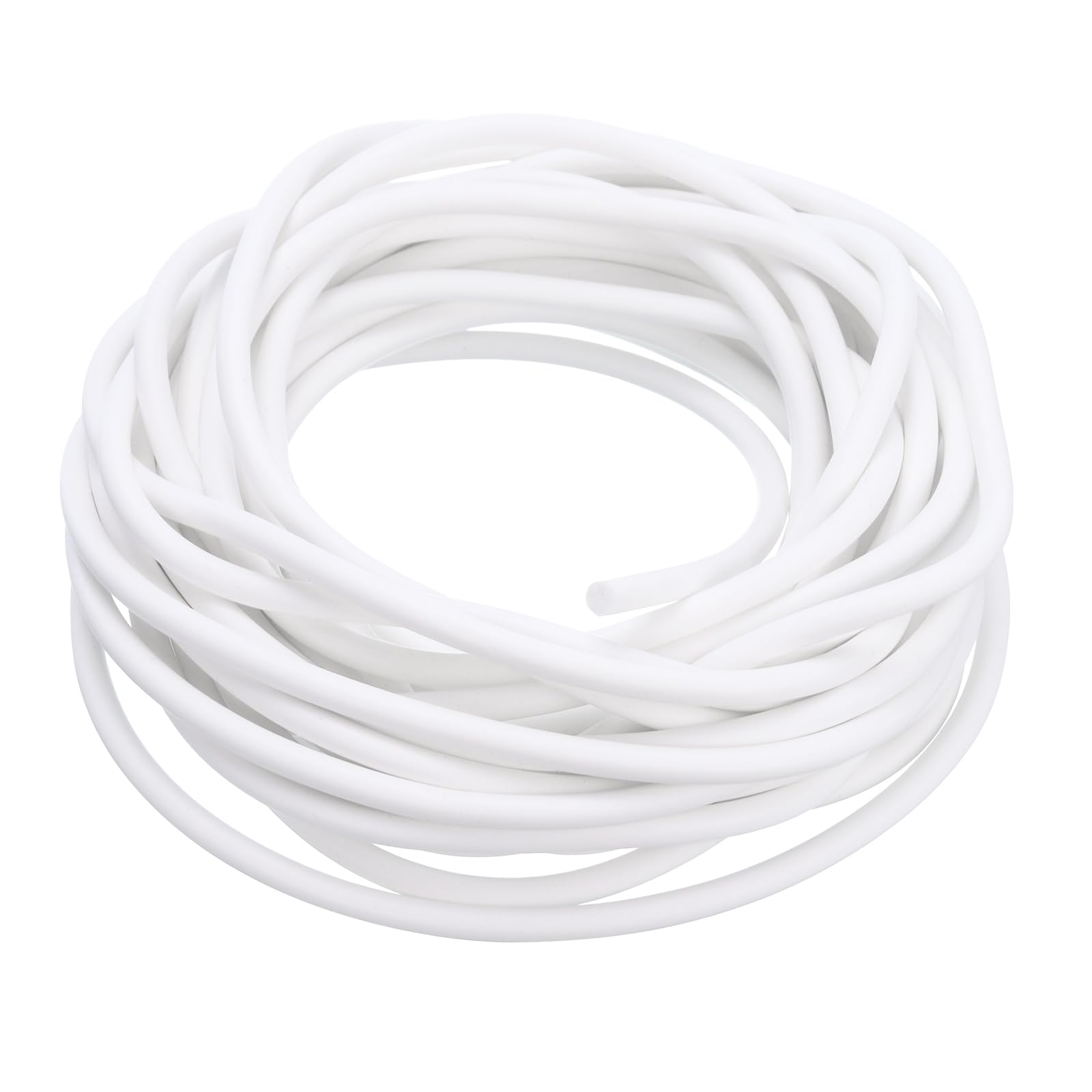 PATIKIL Silicone Foam Seal Strip, 10M(32.8Ft) 5.5mm(0.22") Dia Round High Density Solid Sponge Rubber Weather Stripping Cord for Sealing Gap Blocker Insulation, White