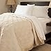 Lavish Home Ivory Quilt Coverlet- for Twin Size Beds-Basket Weave Quilted Pattern-Soft & Lightweight Bedding for All Seasons- Solid Color Bedspread