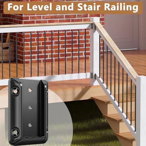 DN Mate 20 PCS Deck Railing Bracket Connectors for 2x4 (Actual 1.5”x3.5”) Wood Post to Handrail Connection, Sturdy Nylon Stair Fence Railing Connectors with Coated Wood Screws,Drill Bit