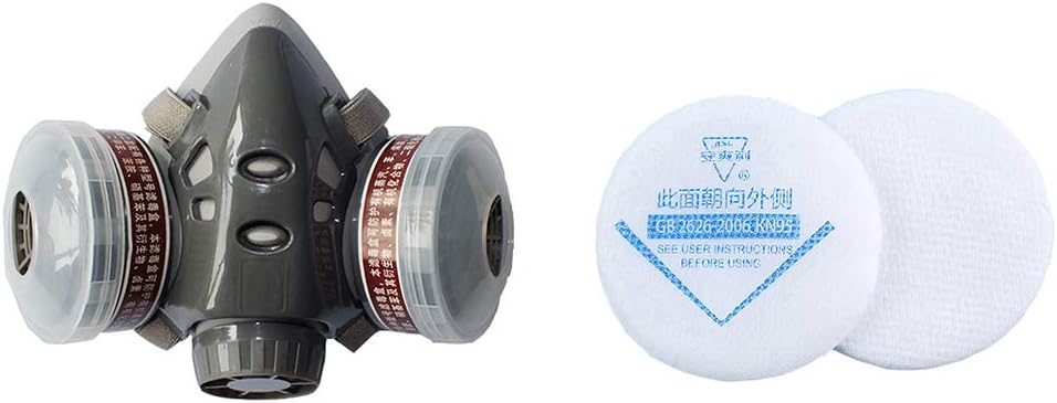 LLLucky Half Face Respirator Dust Gas Mask for Painting Spray Pesticide Chemical Smoke Gas Mask