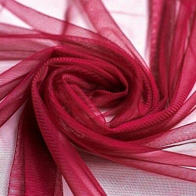 Fancy Textiles Premium 4 Way Stretch Dress Making net Fabric 60'' Wide (2 Meter, Deep red)