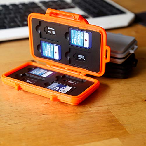 Skoloo SD Card Case Waterproof Memory Card Holder Micro Storage & Wallet for Card, Orange