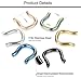 FIBO STEEL 6 Pcs12 14 16G Stainless Steel U-Shape Septum Retainer Piercing Nose Ring