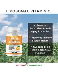 Vitamina C Liposomal 1200 MG suplemento dietético, 180 cápsulas/almohadas, alta absorción y grasa oluble VIT C, potente sistema antioxidante e inmunológico, no OGM, sin soja ni gluteno, fabricado en Estados Unidos.