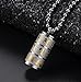 UNAPHYO Men's Stainless Steel Openable Buddhist Mantra Om Mani Padme Hum Prayer Wheel Pendant Necklace Silver and Gold