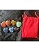 AMOYSTONE 7pcs Heart Stones Reiki Healing Chakra Natural Crystal Tumbling Puffy Heart Stone 30mm for Balancing Meditation Making Pendant