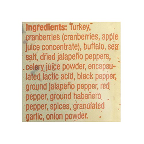 Gluten Free Meat Bar Bites with Buffalo and Cranberries, Beef Jerky Alternative, Chile Caliente by Tanka, 3 Ounce Bag, Pack of 6