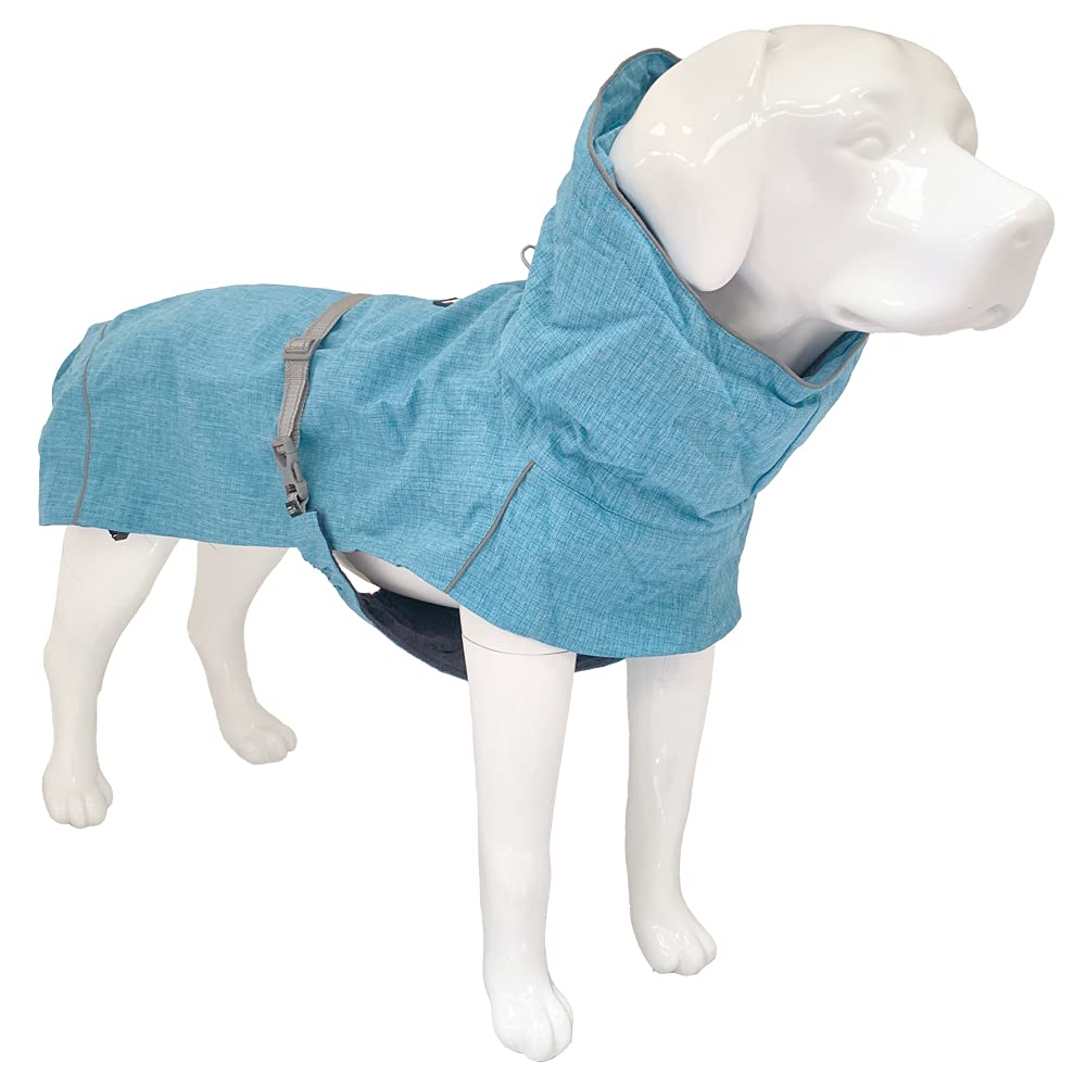 Crosses Hiking Coat For Dogs Waterproof Padded Winter Coat with ThermopileEverest Turquoise, Size 30cm - 182g