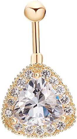 Tiffinys Jewelry Stainless Steel Belly Ring Navel Belly Button Ring Piercing Body Jewelry (Teardrop-Shaped)