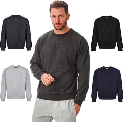 Iron Mountain Mens Fleece Jumper Crew Neck Sweatshirt Charcoal XL