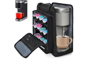 OUUTMEE Coffee Maker Carrying Bag Compatible with Keurig K-Mini or K-Mini Plus, Single Serve Coffee Brewer Portable Storage Bag with Extra Pockets, Storage Tote Case With Multiple Pockets for K-Cup