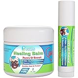 Dog Healing Balm for Paws and Snout - 2 oz Jar + .5 oz Stick - All Natural - Aloe Vera, Tea Tree Oil, Cocoa Butter and Coconut Oil