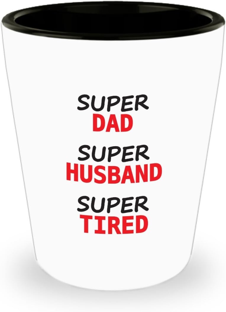 Dad Shot Glass Glasses for Father New Best "Super Dad