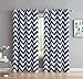 HLC.ME Chevron Print Thermal Insulated Energy Efficient Room Darkening Blackout Window Curtain Grommet Top Panels for Bedroom & Nursery - Set of 2-52