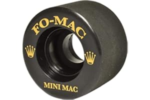 Sure-Grip Fomac Premier Mini Mac Wheels - Made with Vanathane Material | Smaller 45mm Hard Indoor Old School Clay Style | Attractive, Stylish & Smooth - Made in USA (Set of 8 Wheels, Black Color)