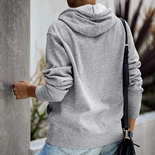 Hebe Top Women's Stay Home Squad Graphic Prints Sweatshirt Teens Cute Casual Hoodie Tops Gray
