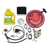 Everest Tune Up Kit for Honda GX340 GX390 11hp 13hp Recoil Pull Starter Carburetor Ignition Coil Spark Plug 10W30 Oil Air Filter