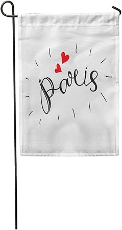 Amazon Com Semtomn Garden Flag Red Black Paris Lettering Ink