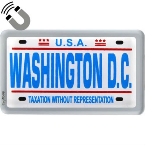 Washington DC License Plate Acrylic Small Fridge Collector's Souvenir Magnet 2" X 1.25"