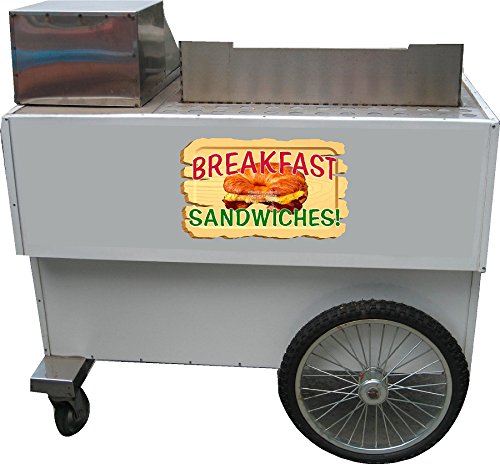 12" x 20" Wooden background Breakfast Sandwiches food truck restaurant cafe vinyl decal window or wall mural