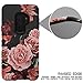 RabeMall Samsung Galaxy S9 Plus Case Unique Pretty Flowers for Girls/Women Anti-Fingerprint Three Layer High Impact Resistant Hybrid Shockproof Protective Cover,Floral Black