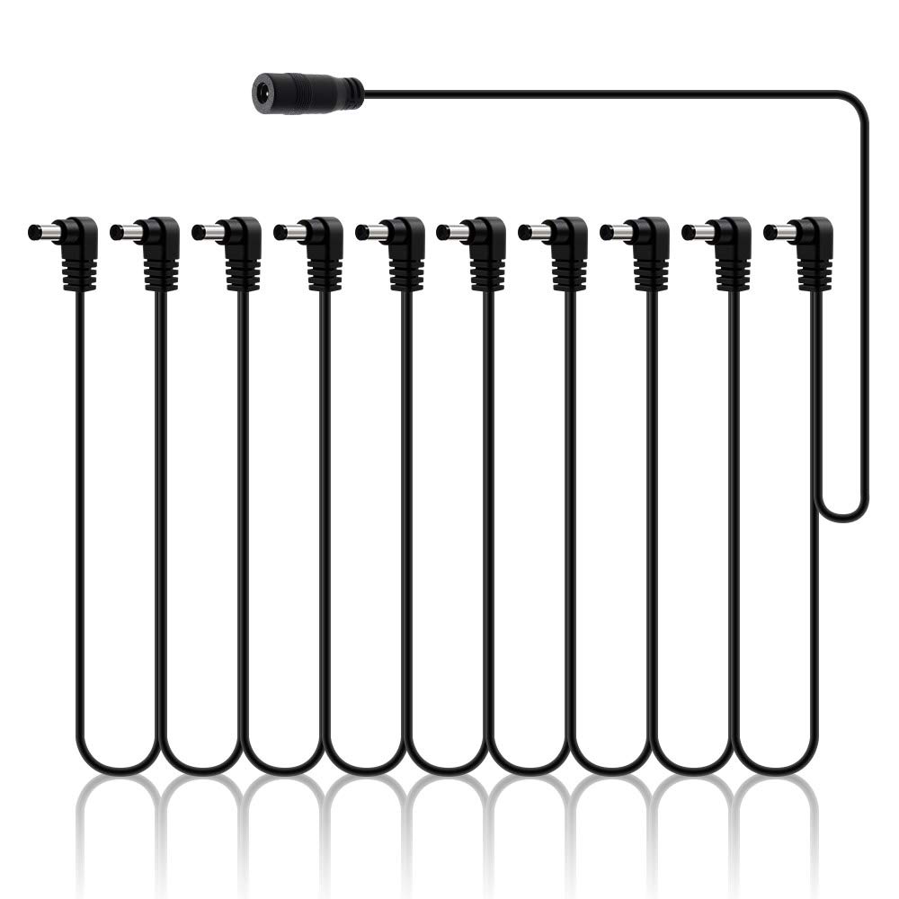 SONICAKE Daisy Chain Power Cable Guitar Bass Accessories 9V DC 10-Way Right Angle Plug