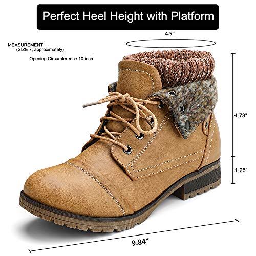 Moda-Chics-Womens-Combat-Style-Lace-up-Ankle-Booties-with-Fur