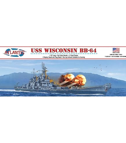 Amazon.com: Atlantis AMCH463 1/535 USS Wisconsin BB-64 Model Kit