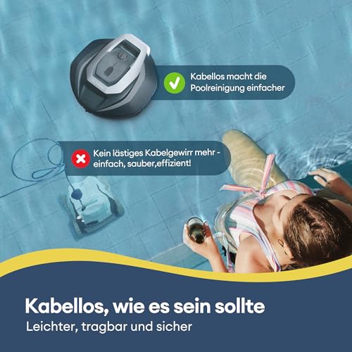 Ultenic Pooleco 10s Pool Robot Battery with 3 Motors, 90 Min, 80 ㎡, Remote Control and App Control, Automatic Parking, Suitable for All Types of Swimming Pool Surfaces