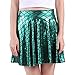 HDE Womens Shiny Mermaid Fish Scale Mini Flared Pleated Skater Skirt
