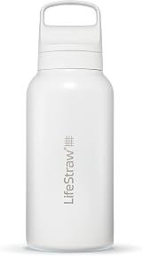 LifeStraw Go Series Insulated Stainless Steel Water Bottle 1L Polar White