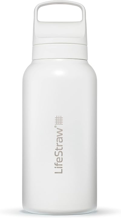 LifeStraw Go Series Insulated Stainless Steel Water Bottle 1L Polar White