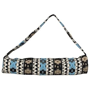 Indian Stylish Yoga Mat Cotton Bag,Light Weight Exercise Mat Cover,size 27″ L x 9″ D, Extra Large-Blue & Light Brown