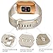 Tobfit Compatible with Fitbit Ionic Bands, Soft TPU Sport Arm Wristband Accessories for Women Men, Small, Champagne Gold, Slate