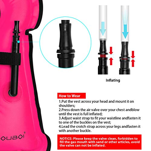 OMOUBOI Large Snorkel Vest Adult Inflatable with Crotch Strap for Women