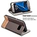 WenBelle for Galaxy S7 Case, Stand Feature,Double Layer Shock Absorbing Premium Soft PU Color Matching Leather Wallet Cover Flip Cases for Samsung Galaxy S7 (Classic Brown)